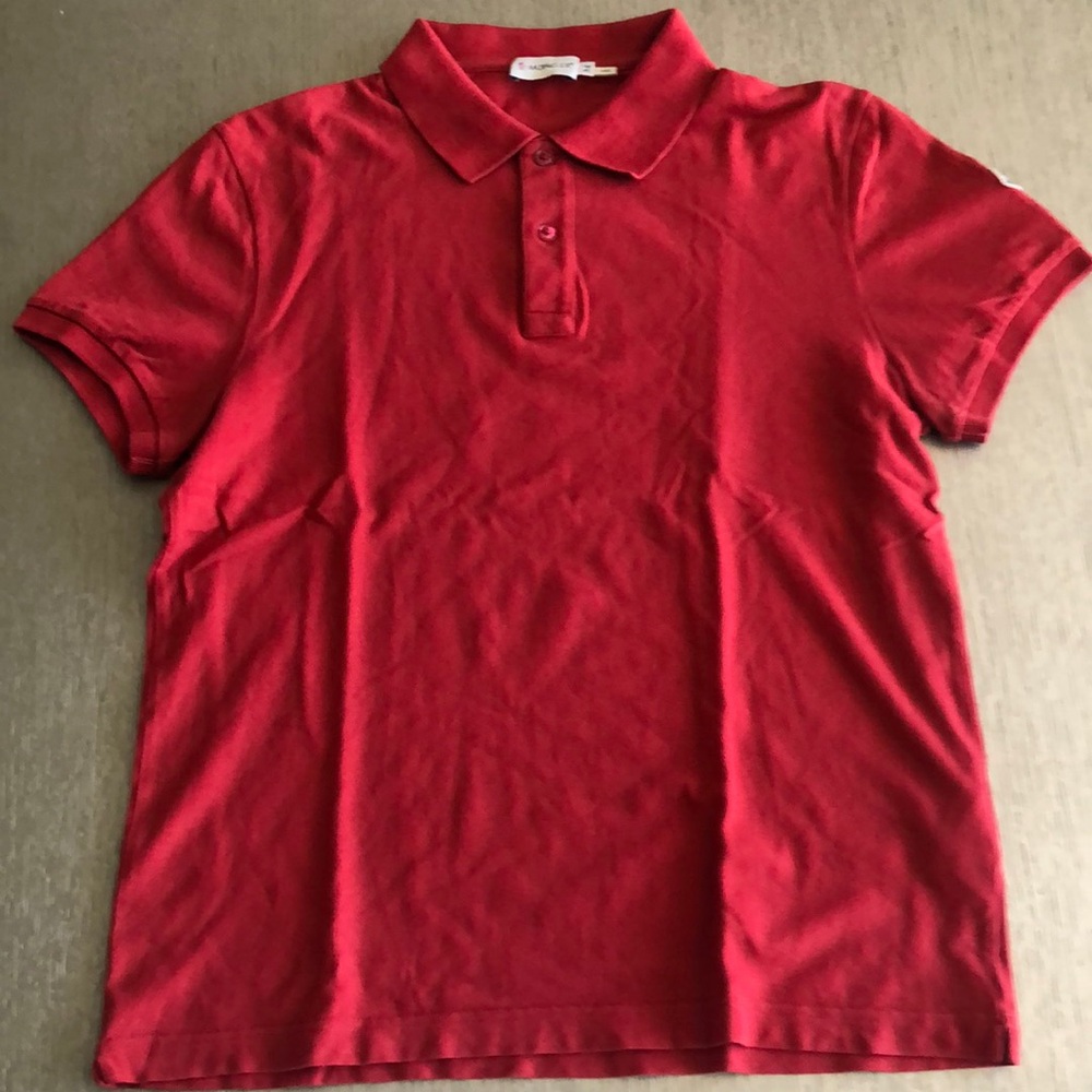 MONCLER Red Polo Shirt - Classic Short Sleeve Size M